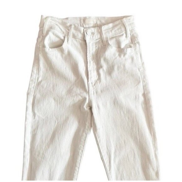 MOTHER  The Hustler Ankle Fray Fairest of Them All White Jeans Women's Sz 25 - Picture 4 of 15